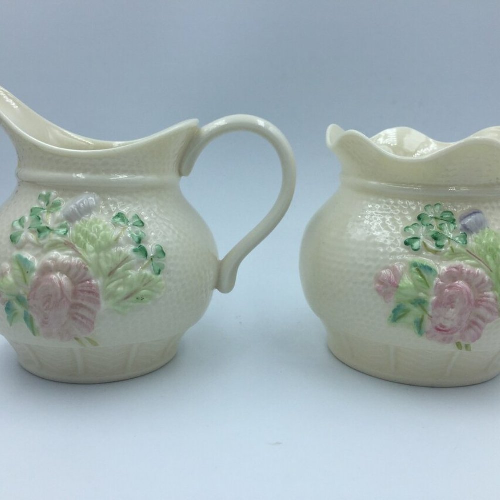 Belleek Creamer & Sugar Brown mark